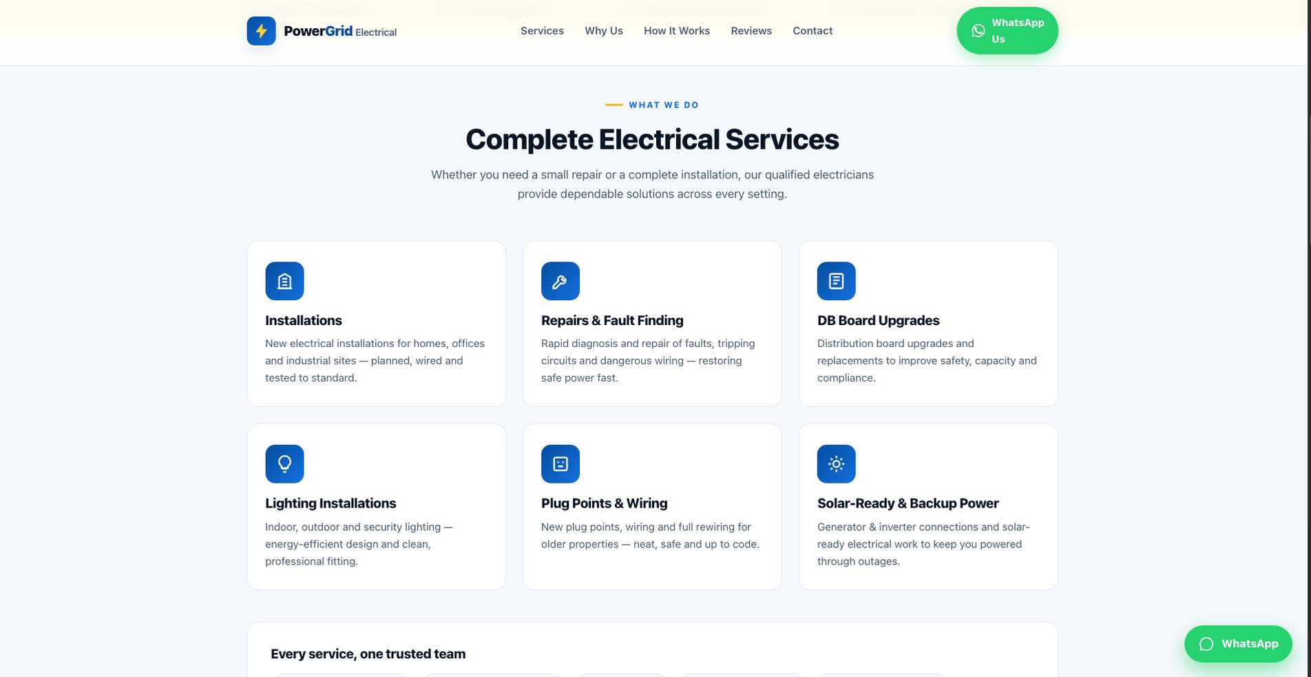 PowerGrid Electrical services section